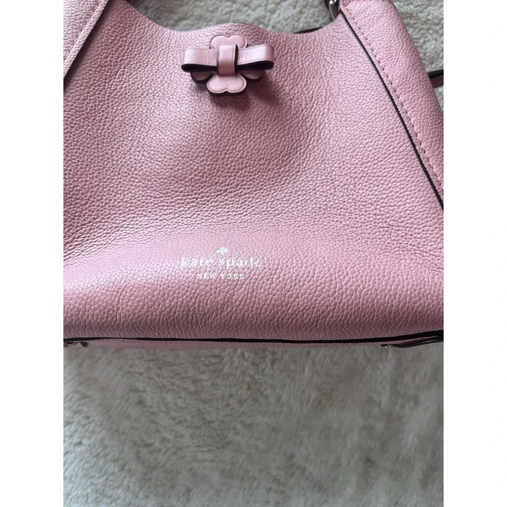 Kate Spade Talia Triple Compartment Satchel Crossbody bag Pink Leather Bow Purse